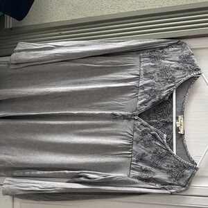 Solitaire Charcoal Embroidered Top